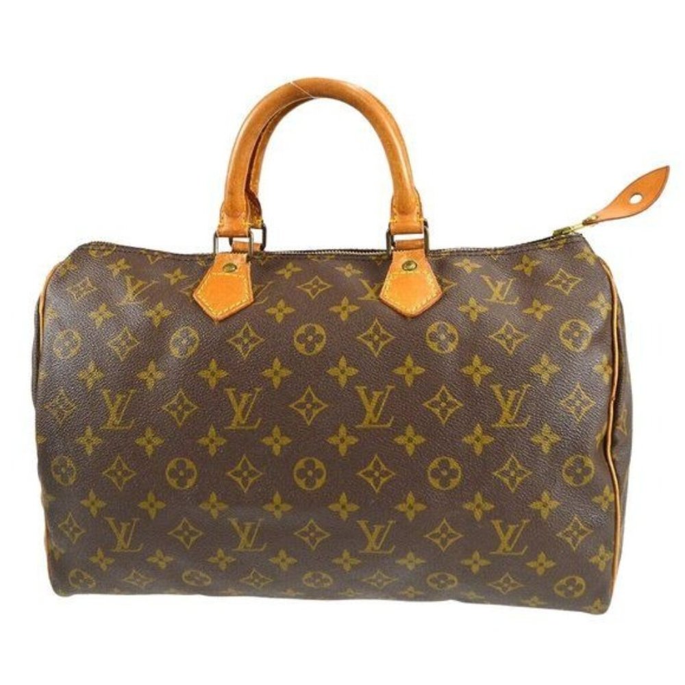 Authentic Louis Vuitton Satchel Bag Speedy 35 Monogram Used LV Handbag Vintage
